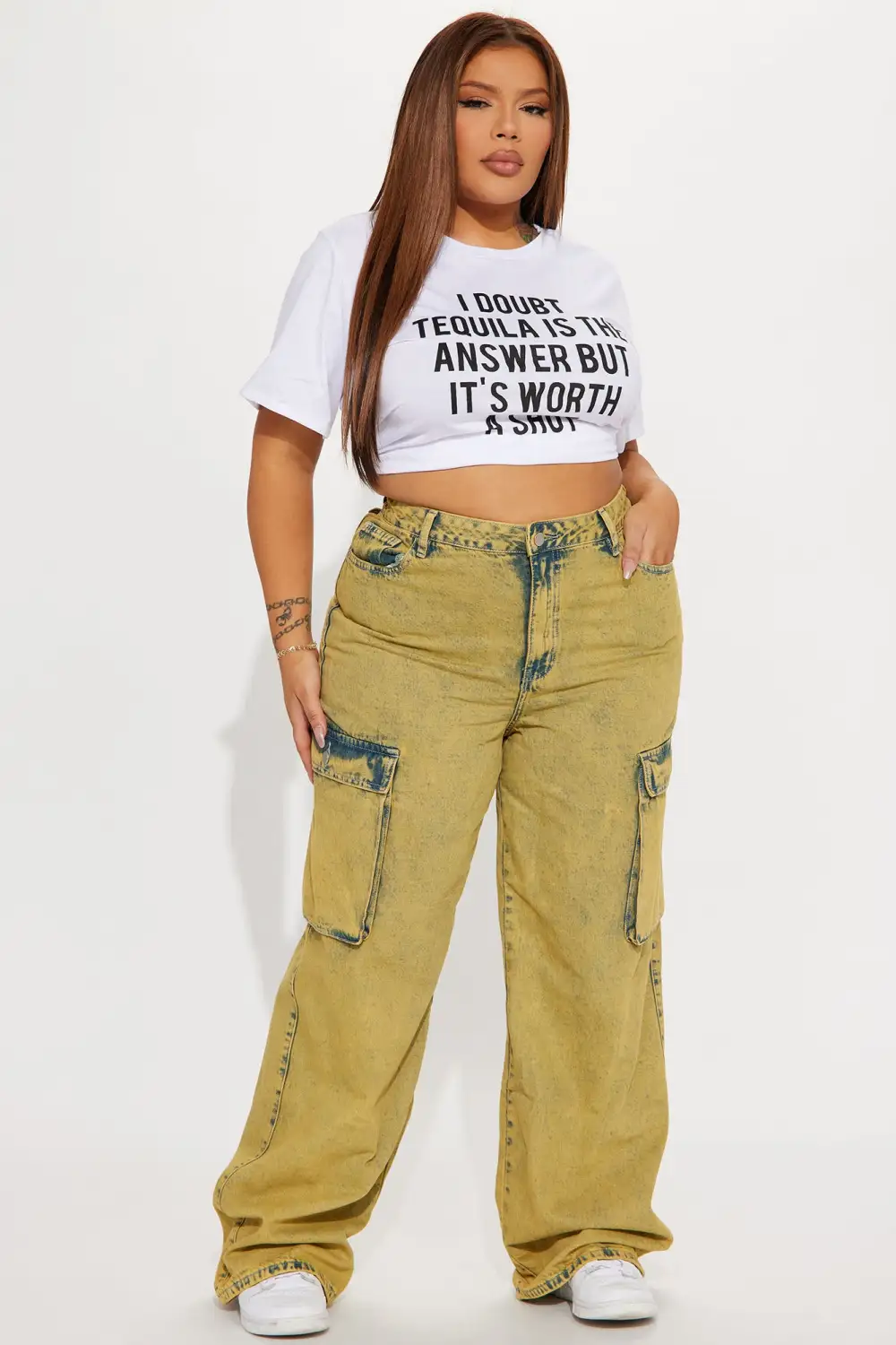 Callie Cargo Baggy Jean - Yellow