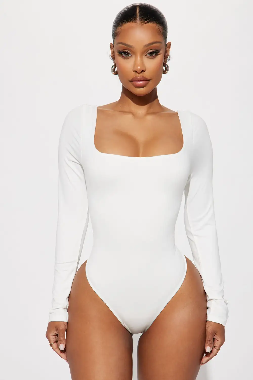 Raissa Long Sleeve Bodysuit - White