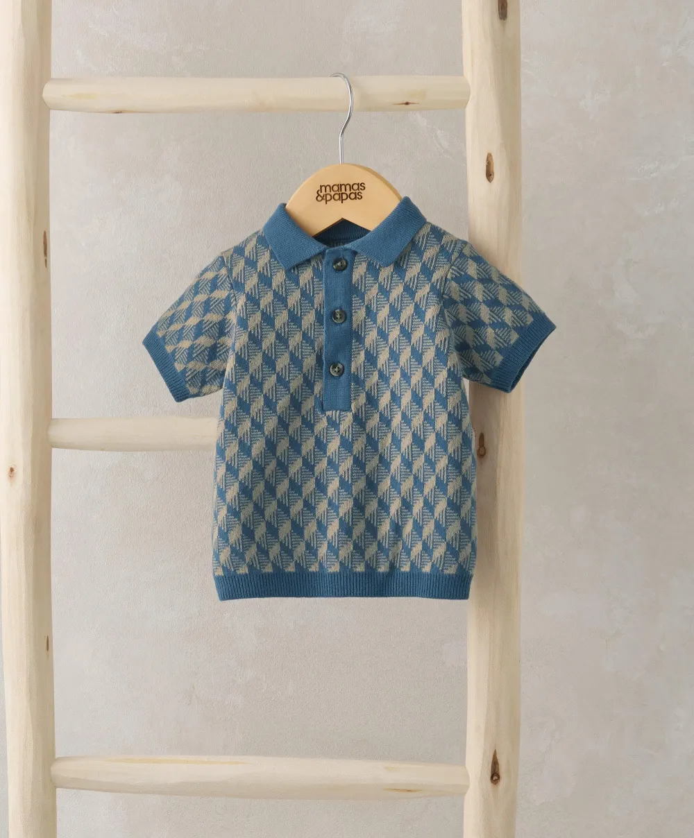 Short-Sleeve Polo Shirt - Blue