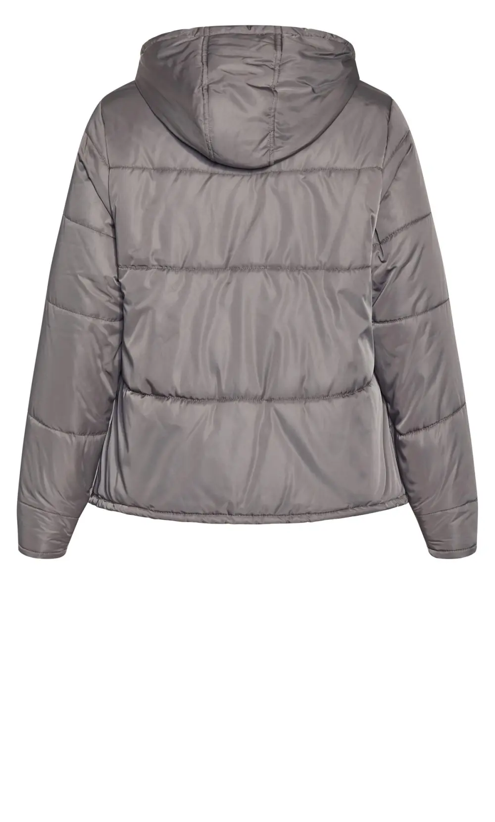 Evans Grey Hooded Cropped Puffer Jacket