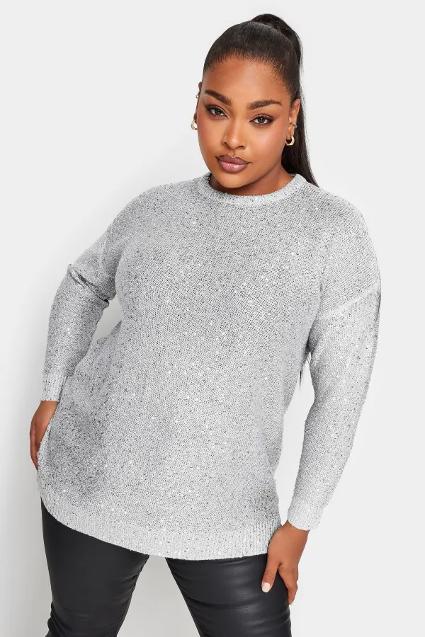 YOURS Curve Black Sequin Embellished Jumper