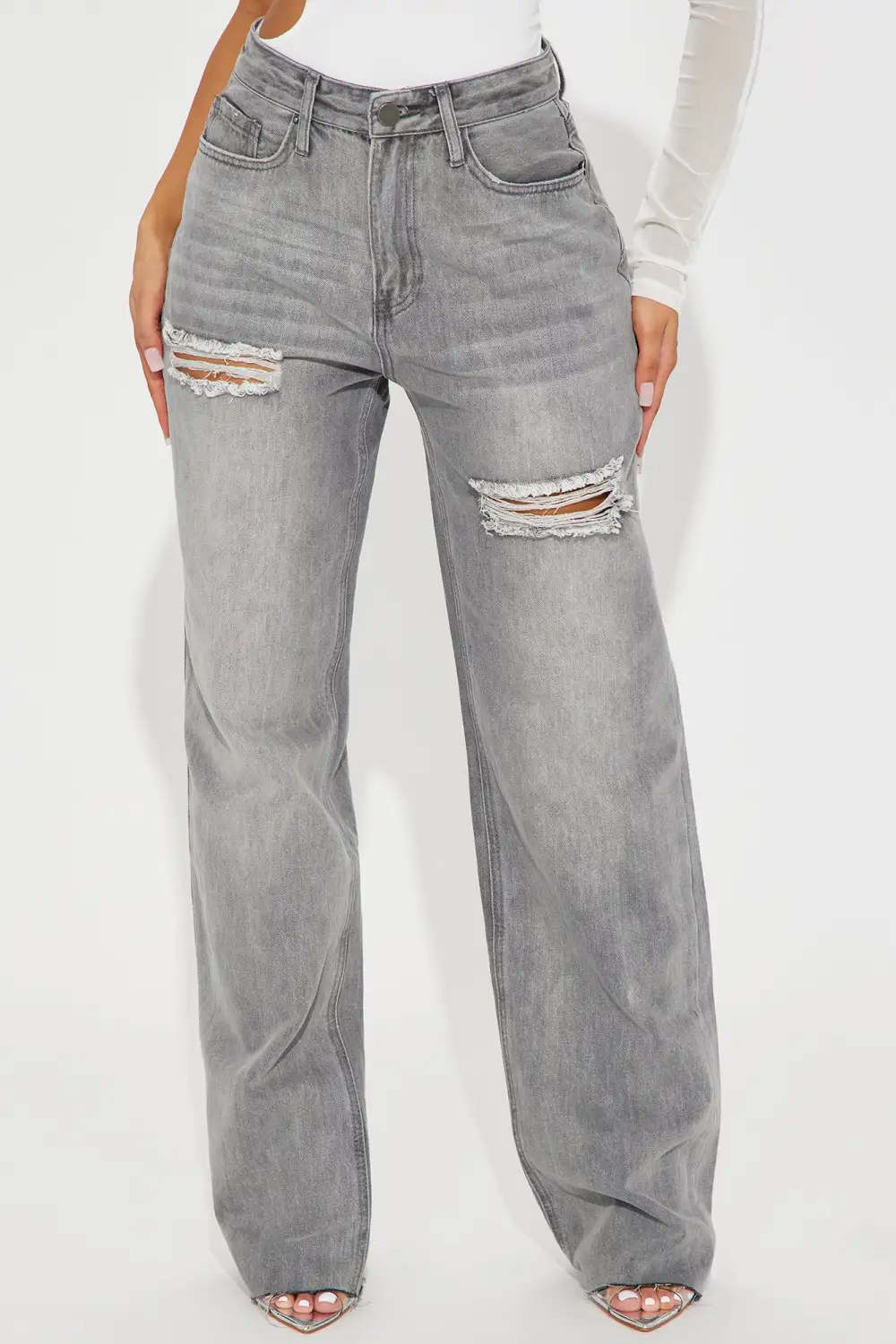 Worth The Wait Ripped Straight Leg Jean - Black