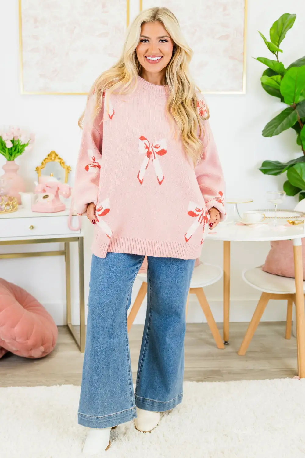 Tie The Knot Sweater, Pink