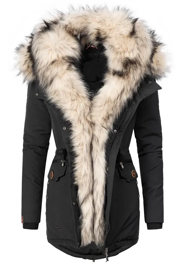 Ladies Winter Thicken Windproof Parka black