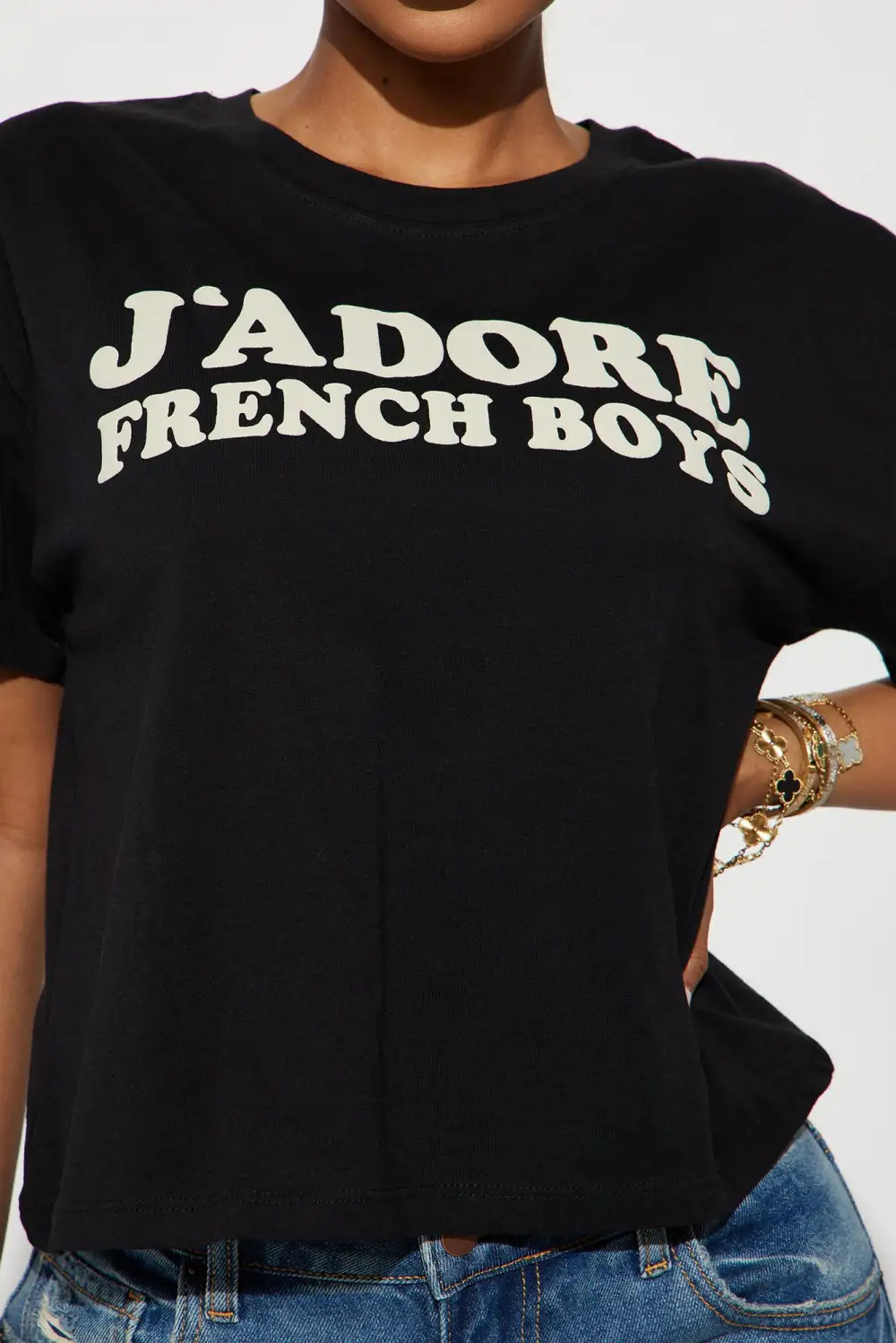 J'adore French Boys Graphic Tee - Black