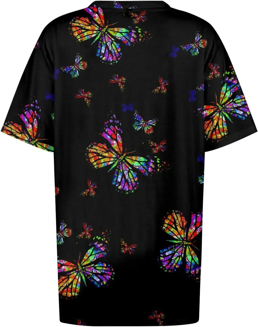 Plus Size Tops for Women Dressy Short Sleeve V Neck Shirts for Women Summer Tops for Women 2024 Floral Print Top