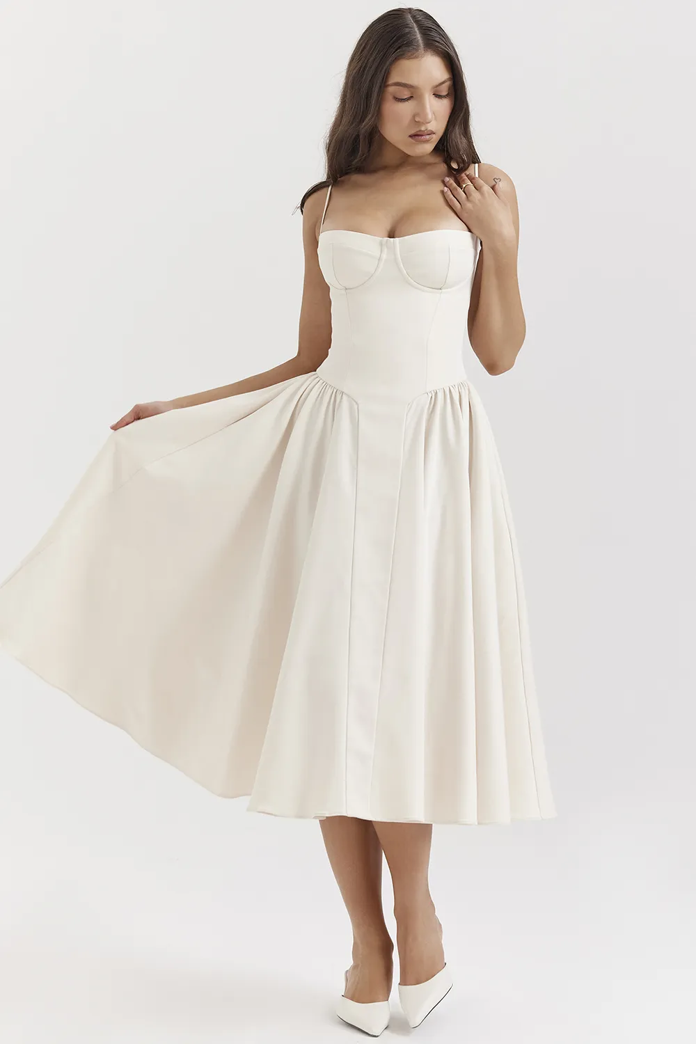 TAUPE CORSET SUNDRESS
