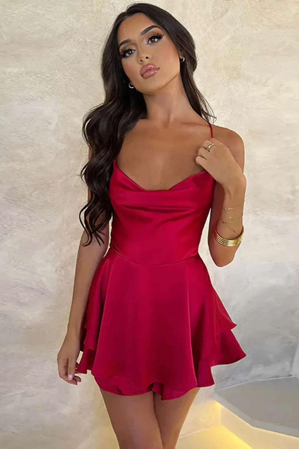 Backless Satin Dress