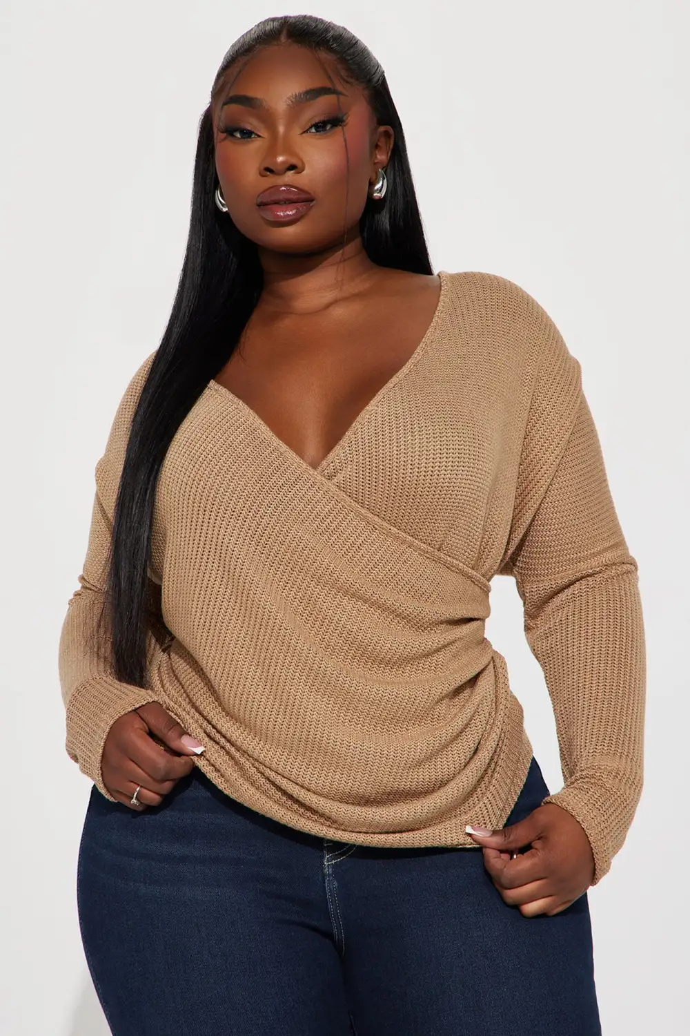 Elianna Wrap Top - Taupe