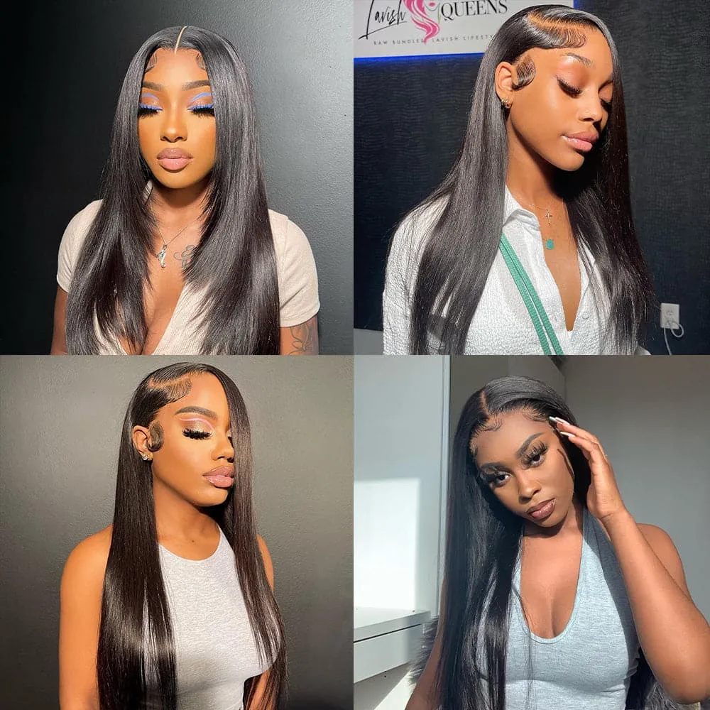 Sterly Raw Hair Straight Human Hair Weave 3 Bundles With 4×4 Lace Closure