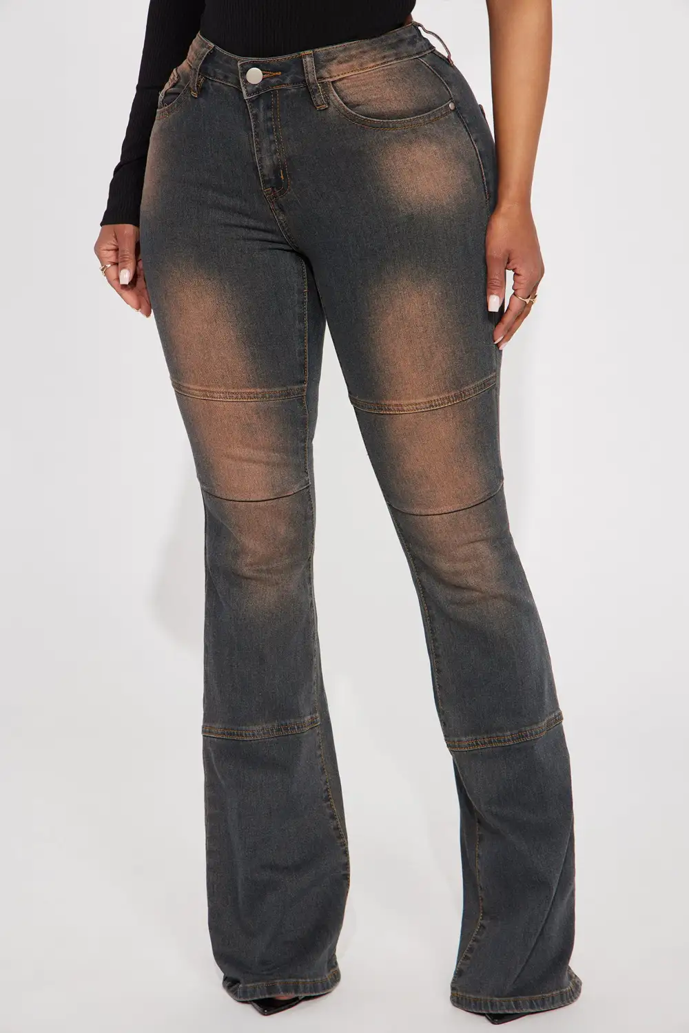Okay Bestie Tinted Stretch Flare Jeans - Dark Wash