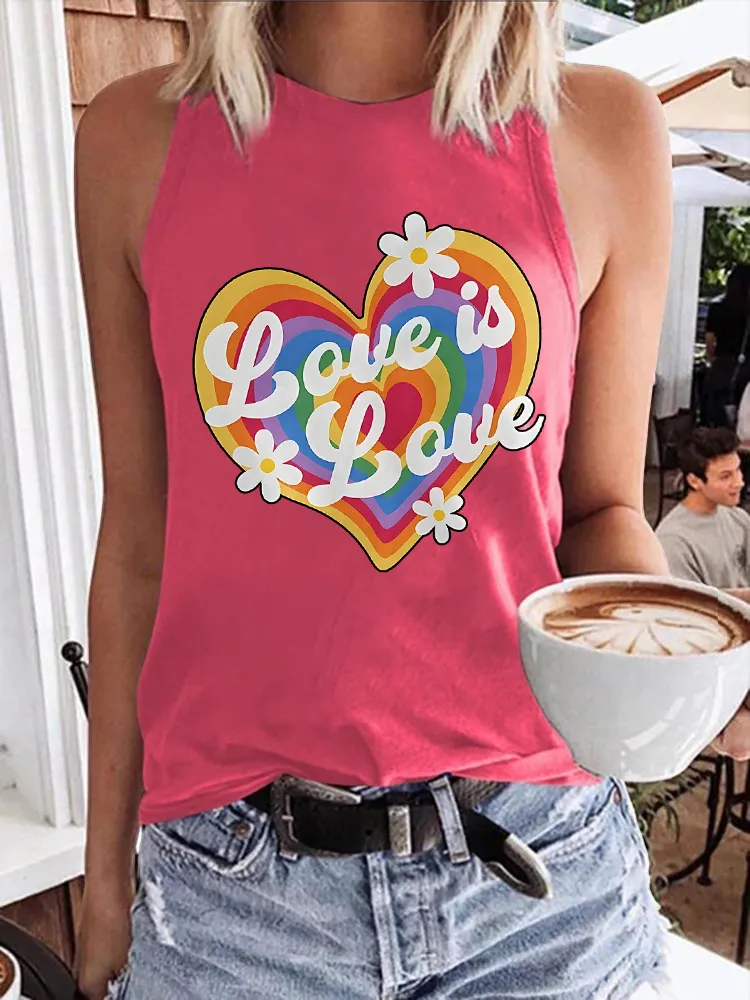 Women'S Love Is Love Round-Neck Sleeveless Vest
