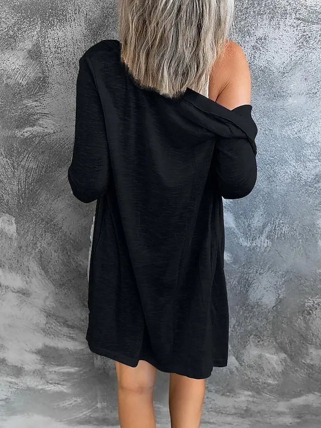 Women's Cardigan Sweater Cowl Ribbed Knit Polyester Button Summer Spring Outdoor Home Halloween Casual Soft Long Sleeve Solid Color Black White Light Green S M L