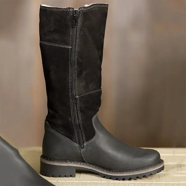 *Warm Ladies High Snow Shoes Leather Martin Boots