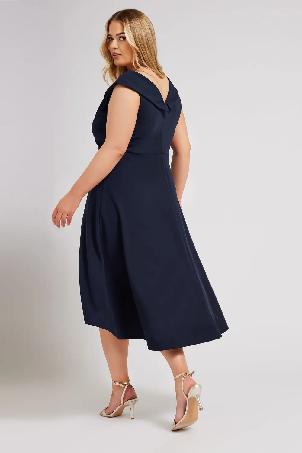 YOURS LONDON Curve Navy Blue Tuxedo Style Dress