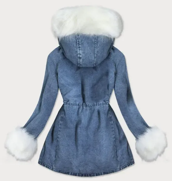 Denim jacket with fur