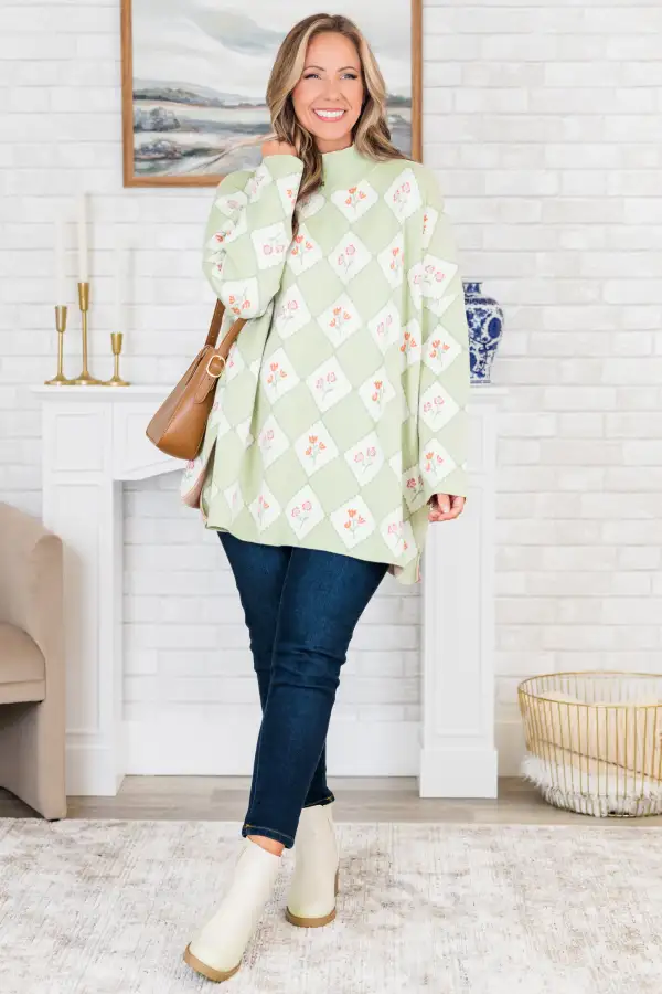 Taste Of Treasure Sweater, Sage