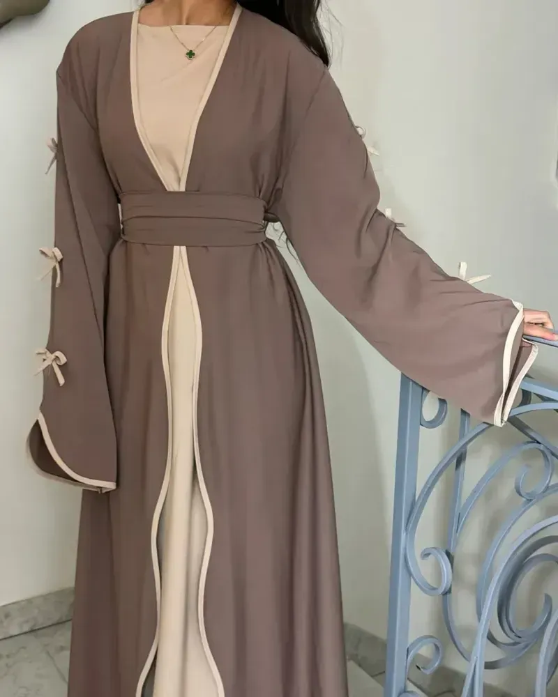 Elegant Bow Cardigan & Dress Two-Piece Set