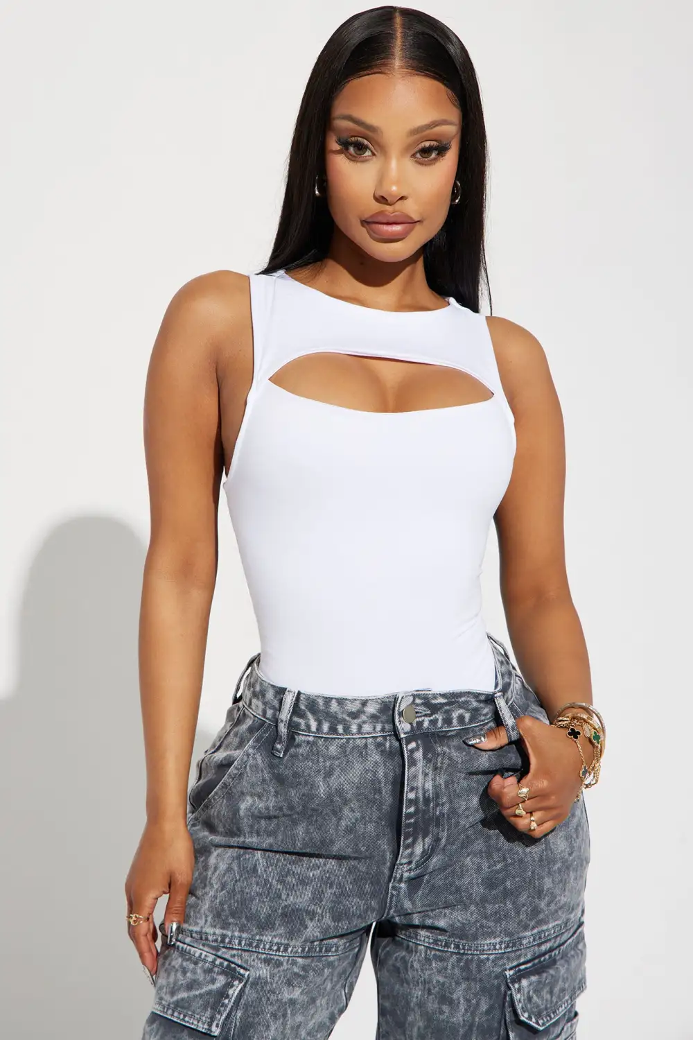 Eli Cut Out Bodysuit - White