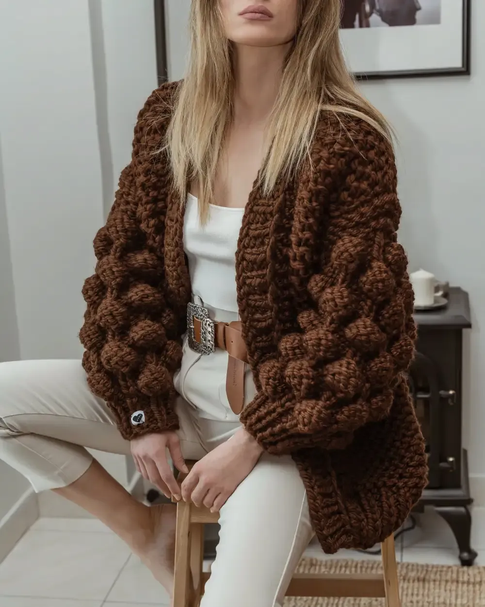 Bubble Sleeve Cardigan