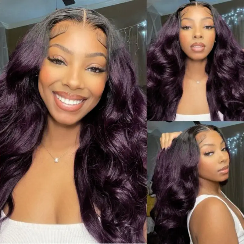 Sale | Glueless Ombre Dark Purple 5x5/13x6 FULL Lace Frontal Wig 16