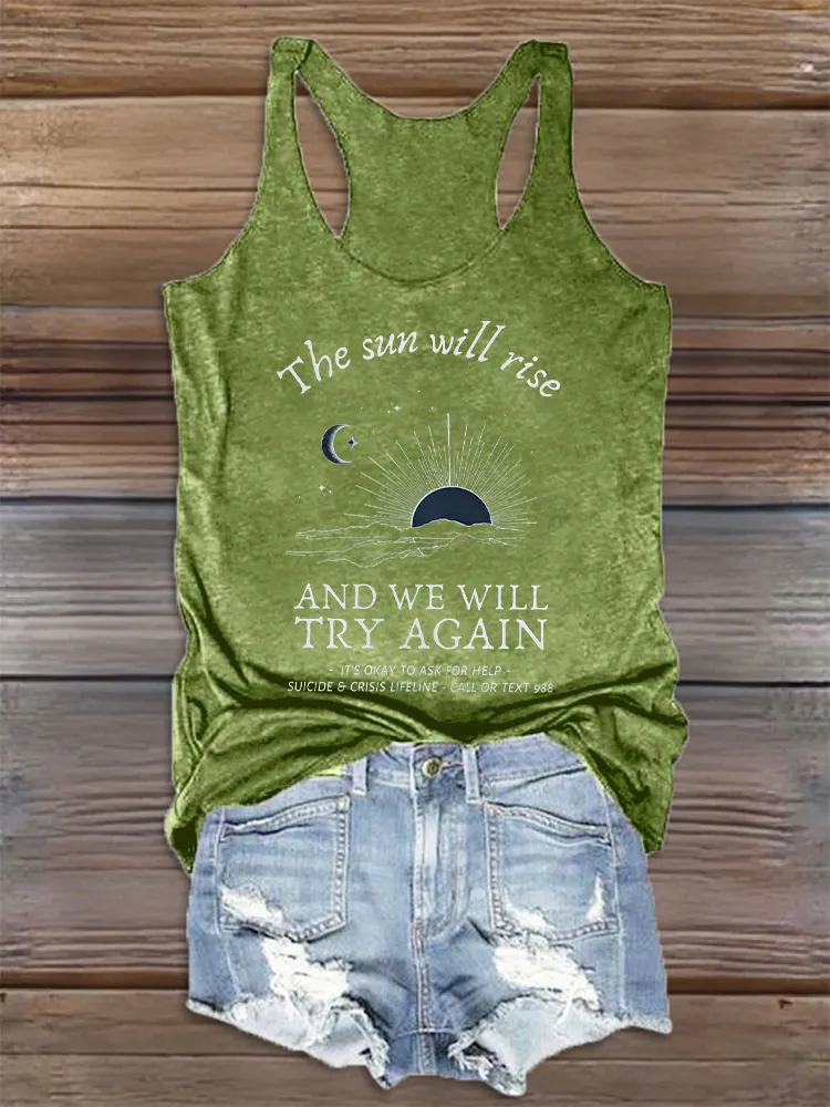 Women'S Mental Health Round-Neck Sleeveless Vest  Prints