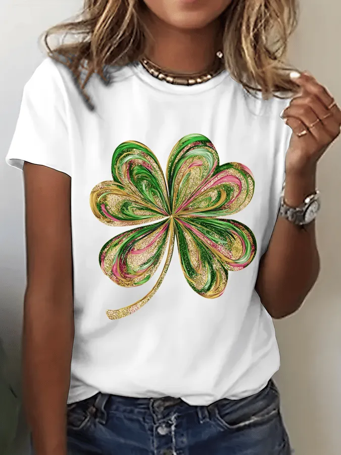 Women's St. Patrick's Day Print Crew Neck T-Shirt