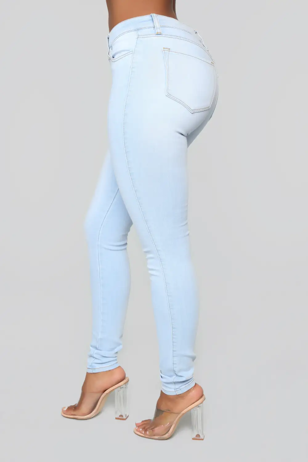 Classic Mid Rise Skinny Jeans - Light Blue Wash