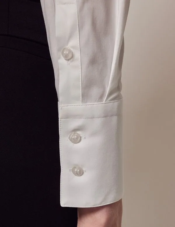 Cotton Stretch Fitted Shirt With Concealed Placket