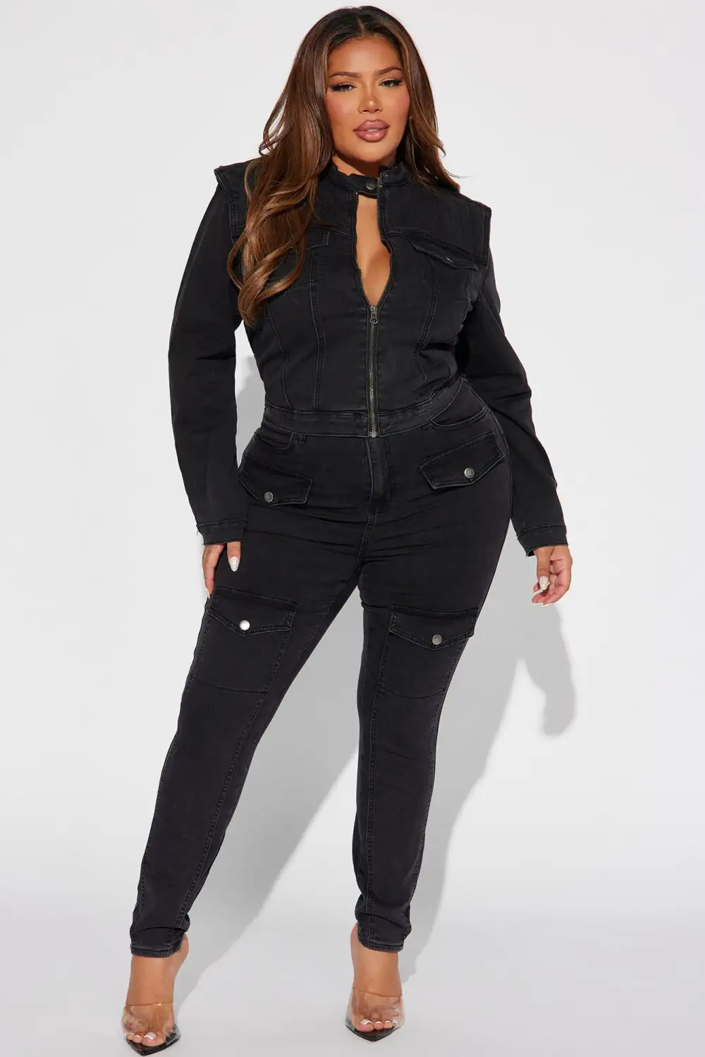 Own The Night Cargo Moto Skinny Jeans - Black