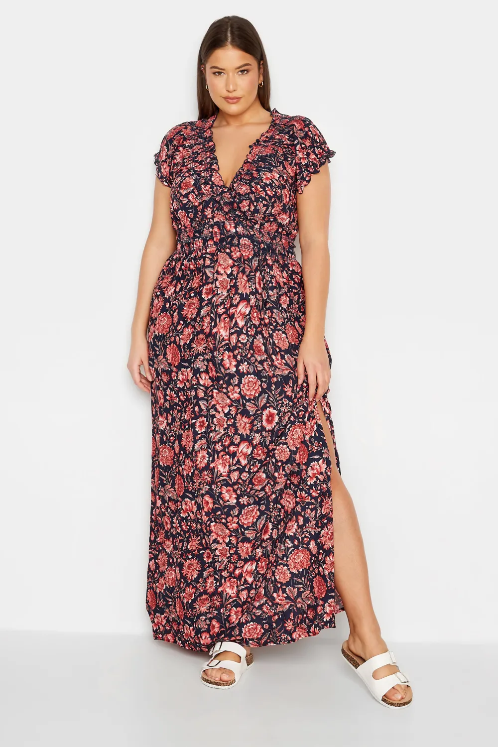 LTS Tall Red Floral Maxi Dress