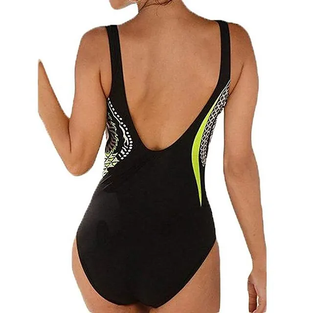 Women's One Piece Swimsuit Backless Vintage Bodysuit Bathing Suit Swimwear White Blue Breathable Quick Dry Lightweight Swimming Surfing Beach Spring Summer