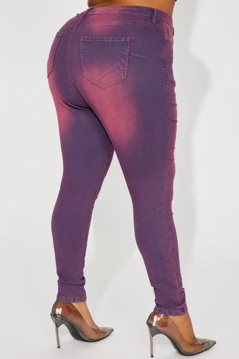 Hampton Tinted High Stretch Skinny Jeans - Fuchsia