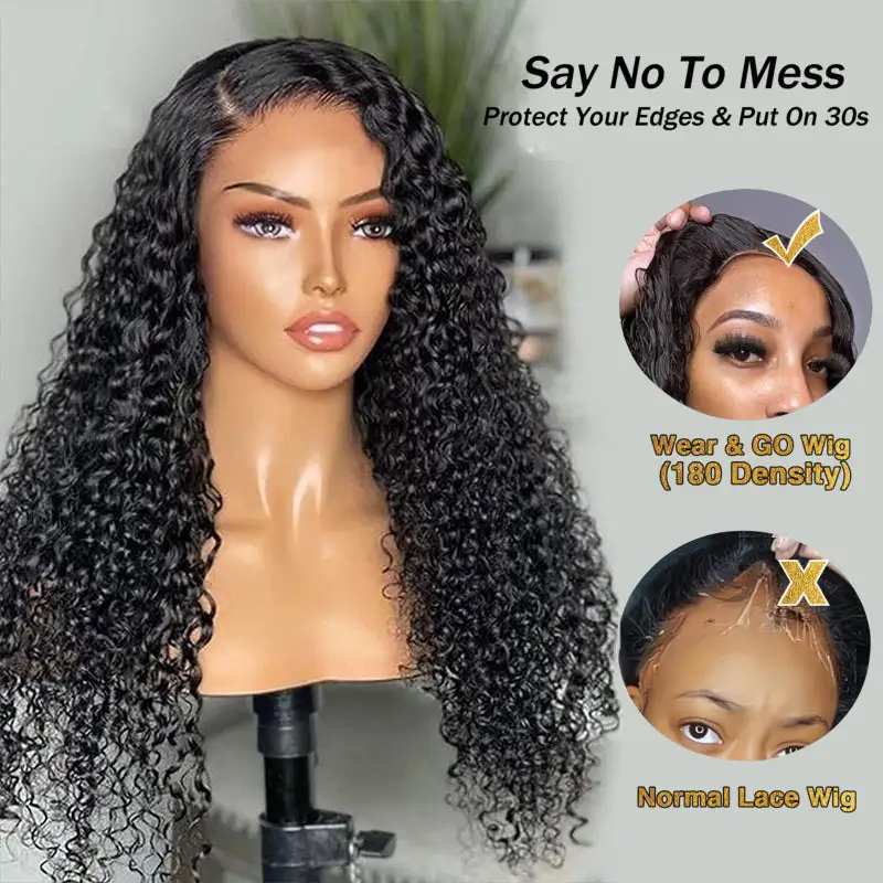 One Wig Two Styles | Glueless 5x5 Curly Wave Lace Closure Wig With Removable Bangs