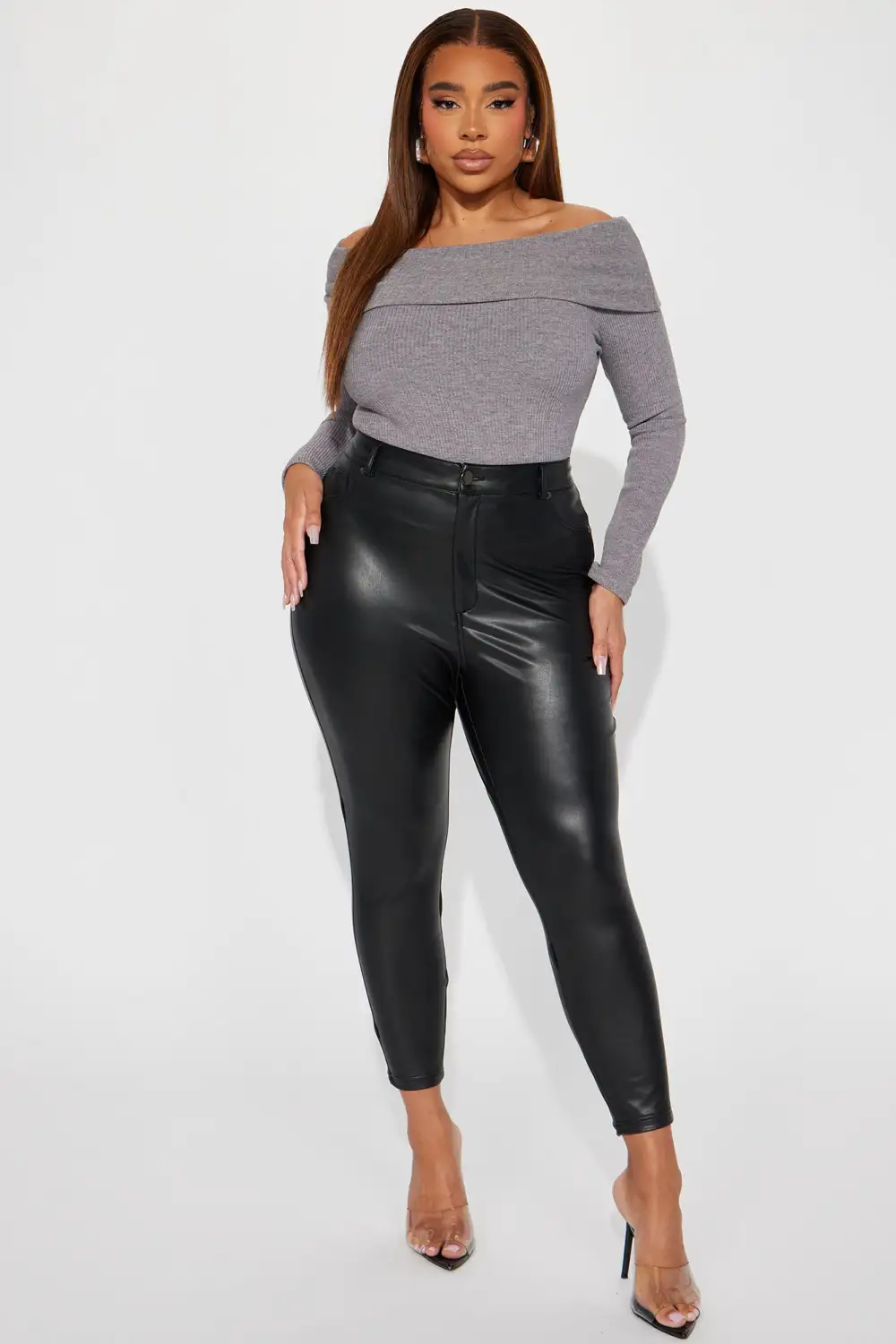Sophia Heavy Rib Top - Grey