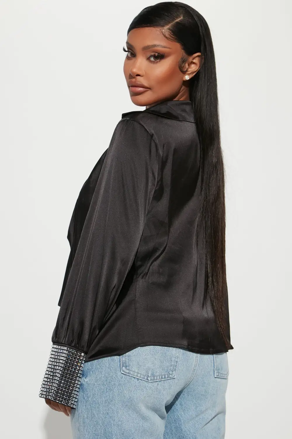 Angelic Touch Blouse Top - Black