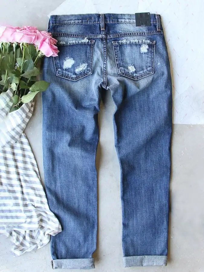 Women's St. Patrick's Day Lucky Shamrock Washed Straight Jeans