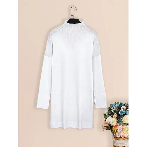 Women's Sweater Pullover Jumper Criss Cross Knitted Solid Color Stylish Casual Long Sleeve Regular Fit Sweater Cardigans V Neck Fall Winter Blue Purple Pink / Holiday / Going out