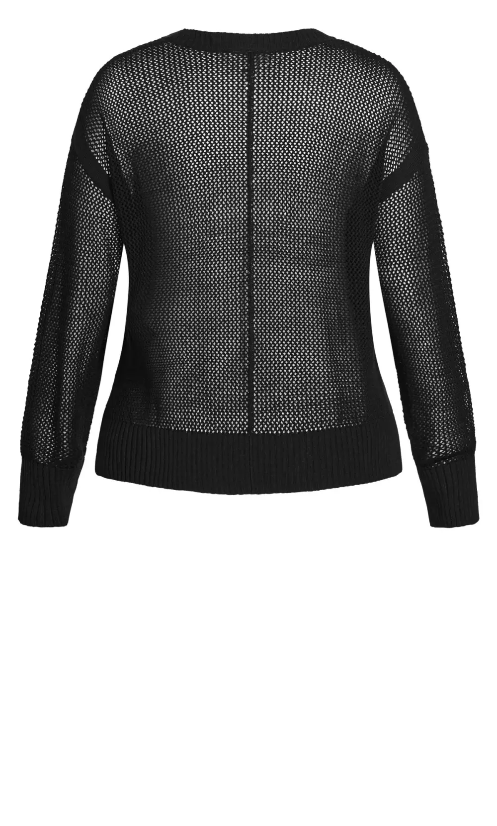 Evans Black Open Knit Jumper