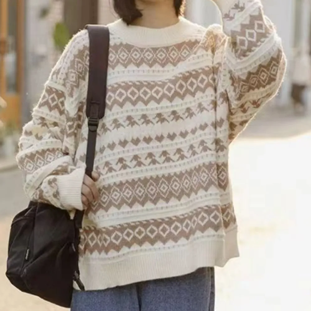 Retro Striped Woolen Sweater