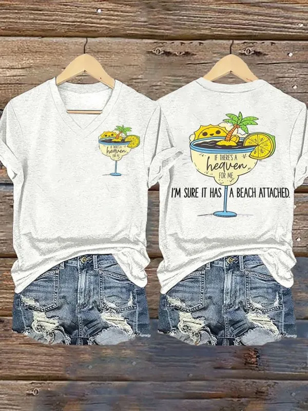Women's If There'S A Heaven For Me I'M Sure It Has A Beach Attached T-Shirt