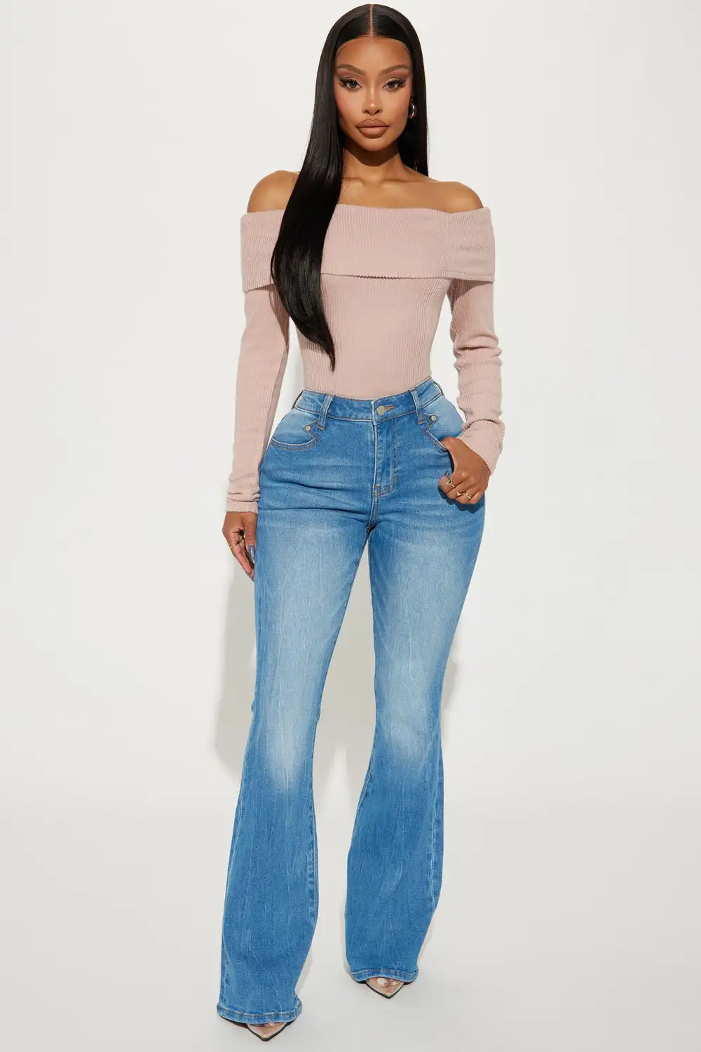 Sydney Off Shoulder Bodysuit - Mauve