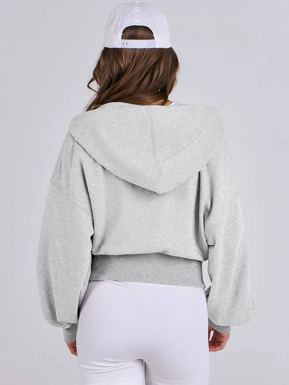 Women's Zip Up Hoodies Cropped Sweatshirts Full Zip Jackets Casual Fashion Fall Outfits Winter Clothes