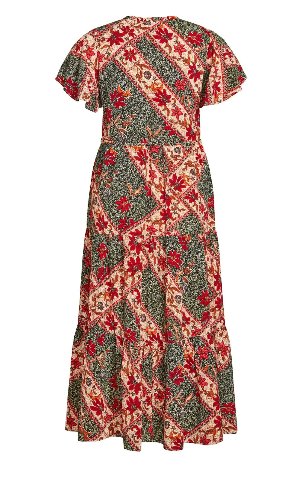 Evans Red Floral Print Smock Maxi Dress