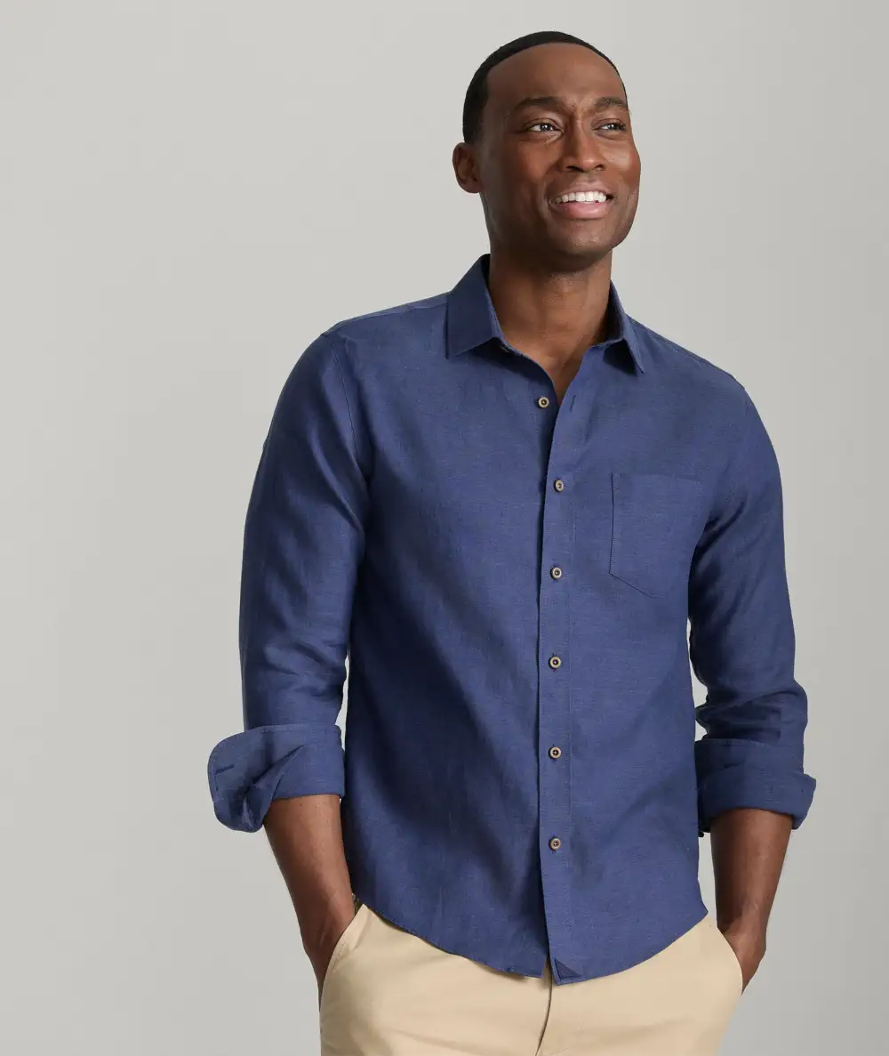Wrinkle-Resistant Linen Vin Santo Shirt
