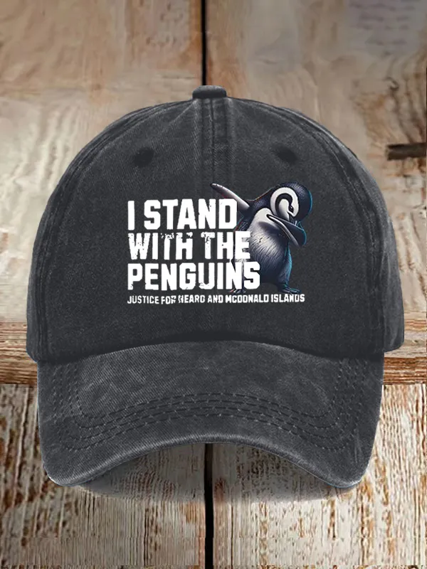 Unisex Istand With The Penguins Justice For Heard And Mcddnald Islands Print Baseball Cap