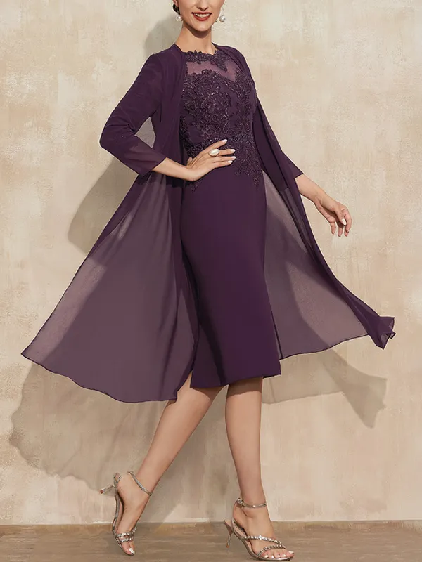 Chiffon Lace Beaded Mother of the Bride Dress