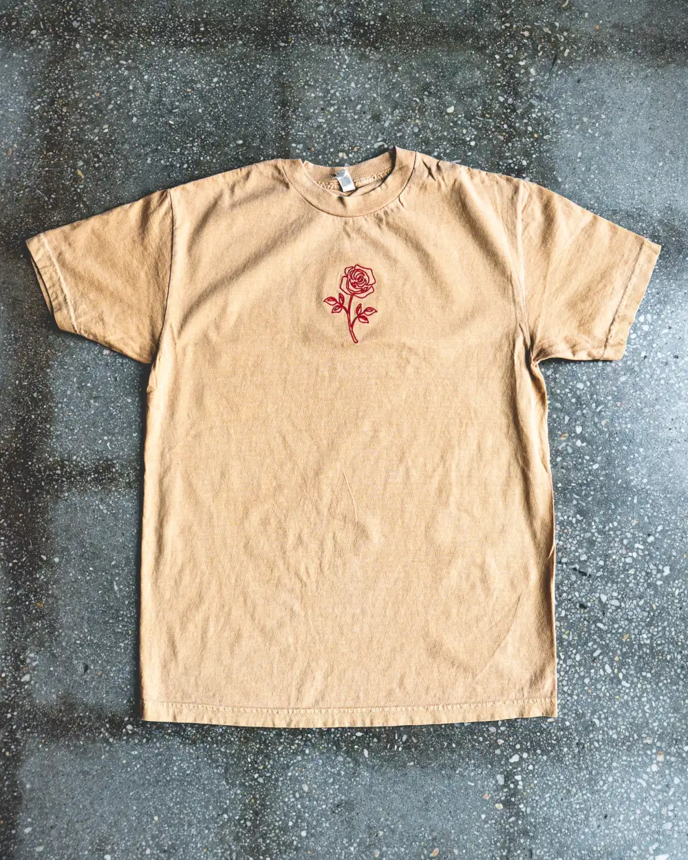 Rose Embroidered Adult Box T-Shirt