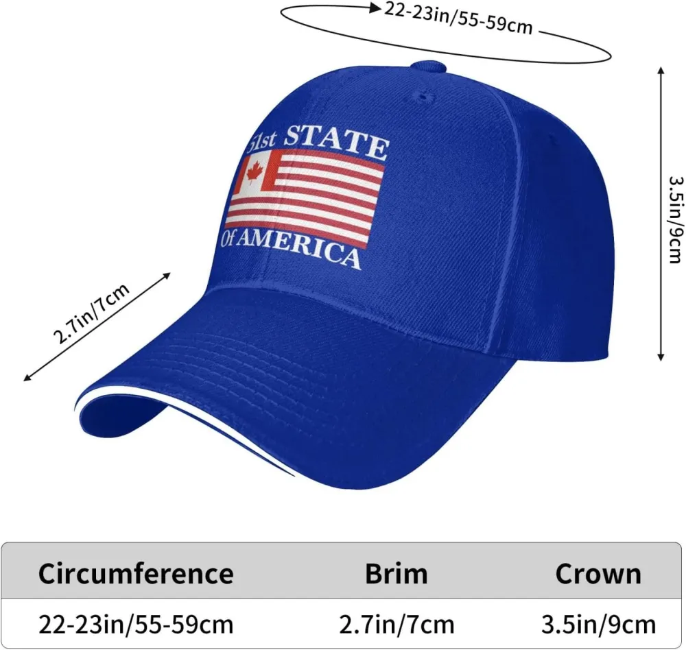 51st State Make Canada 51st State Hat Make America Canada Great Again Hat Cap for Men Women Black
