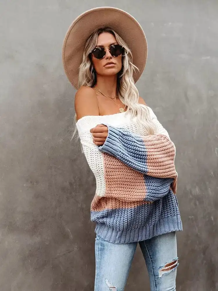 Large Striped Bohemian Sweater